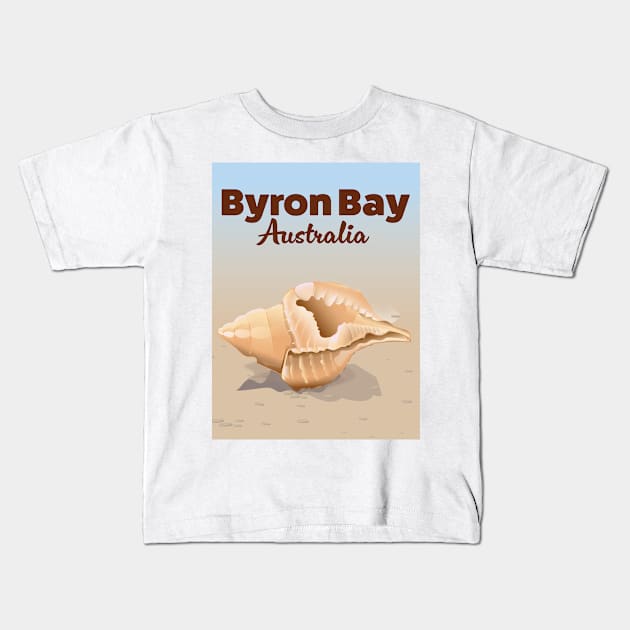 Byron Bay Australia Travel poster Kids T-Shirt by nickemporium1